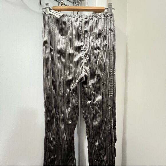 Zara Grey Velvet Flare Pants Size Medium - Picture 12 of 13